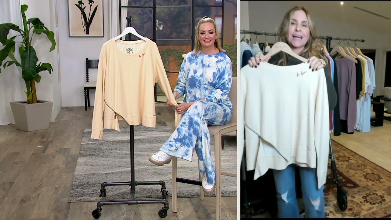 Peace Love World Reverse French Terry Pullover on QVC