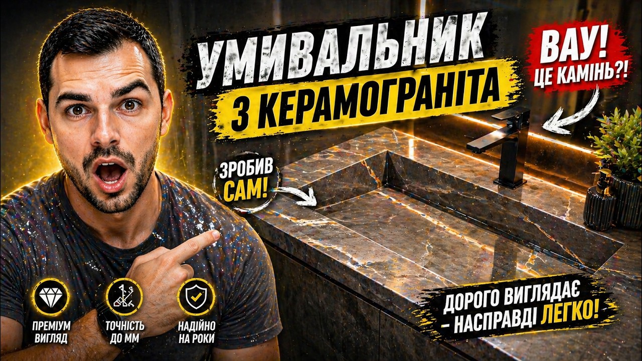 Умивальник ручної роботи із керамограніту