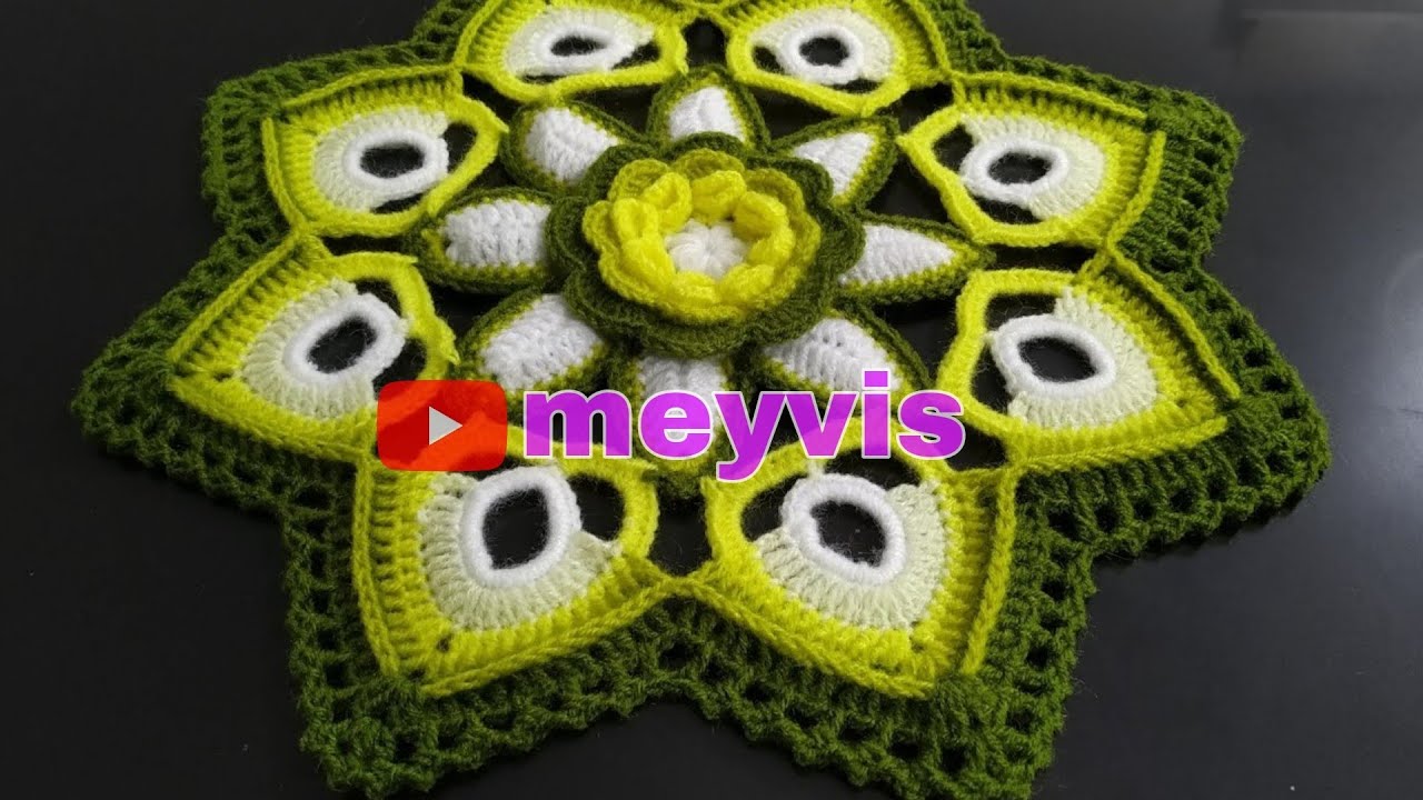 Tapete a crochet paso a paso (Modelo N°10)| centro para tapete| centro para mesa