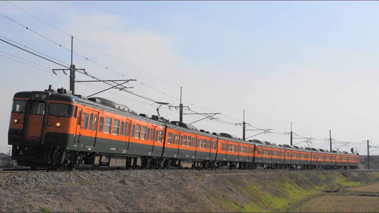 【湘南7連!】　115系N2+L6編成　白新線1926M佐々木のカーブにて