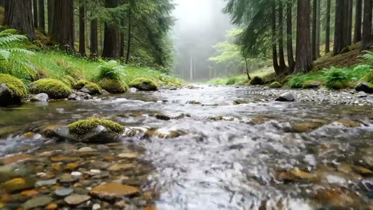 Relaxing Woodland Water Flow 🌊 1 Hour Natural White Noise for Sleeping