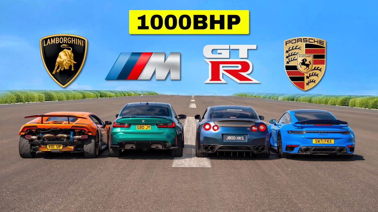 KING OF THE STREETS.. 1000HP HURACAN v GTR v TURBO S v M3