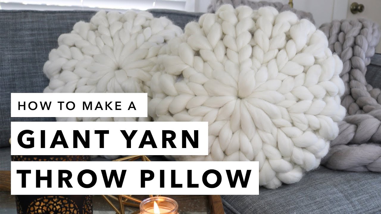 Hand Knit a Giant Yarn Throw Pillow