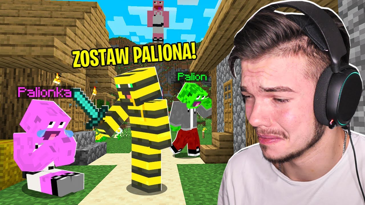 PALIONKA i BZYQ POKŁ&Oacute;CILI SIĘ na PIERWSZYM SPOTKANIU w Minecraft! (Palionka płakała...)