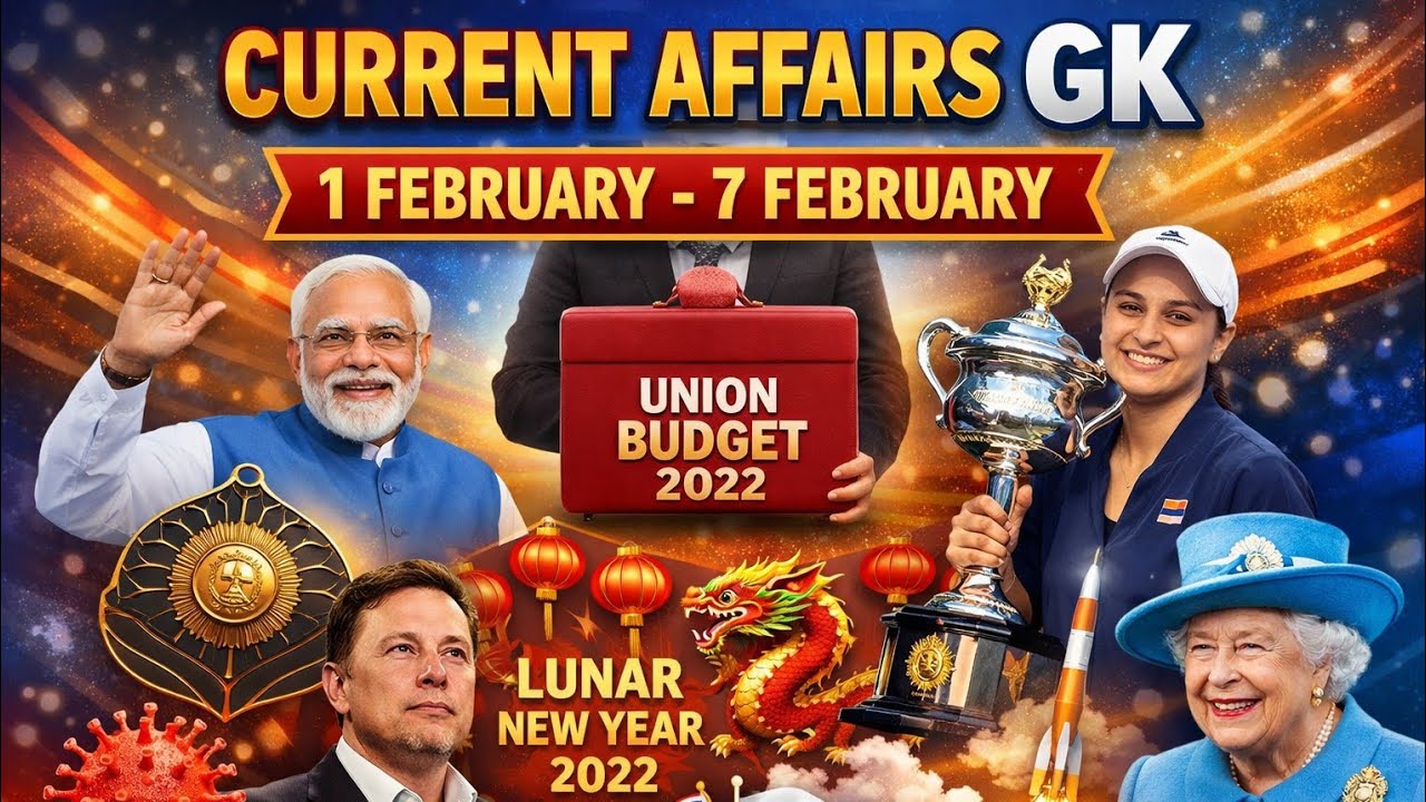 Weekly GK Capsule | 1–7 February 2026 |Current Affairs GK | UPSC, SSC, Railway, Banking