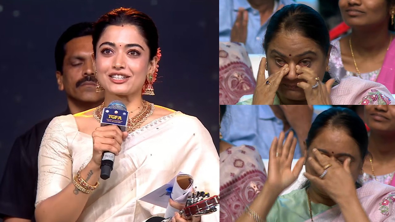 Rashmika Mandanna Speech, Vijay Deverakonda Mother Gets Emotional @ Telangana Gaddar Film Awards