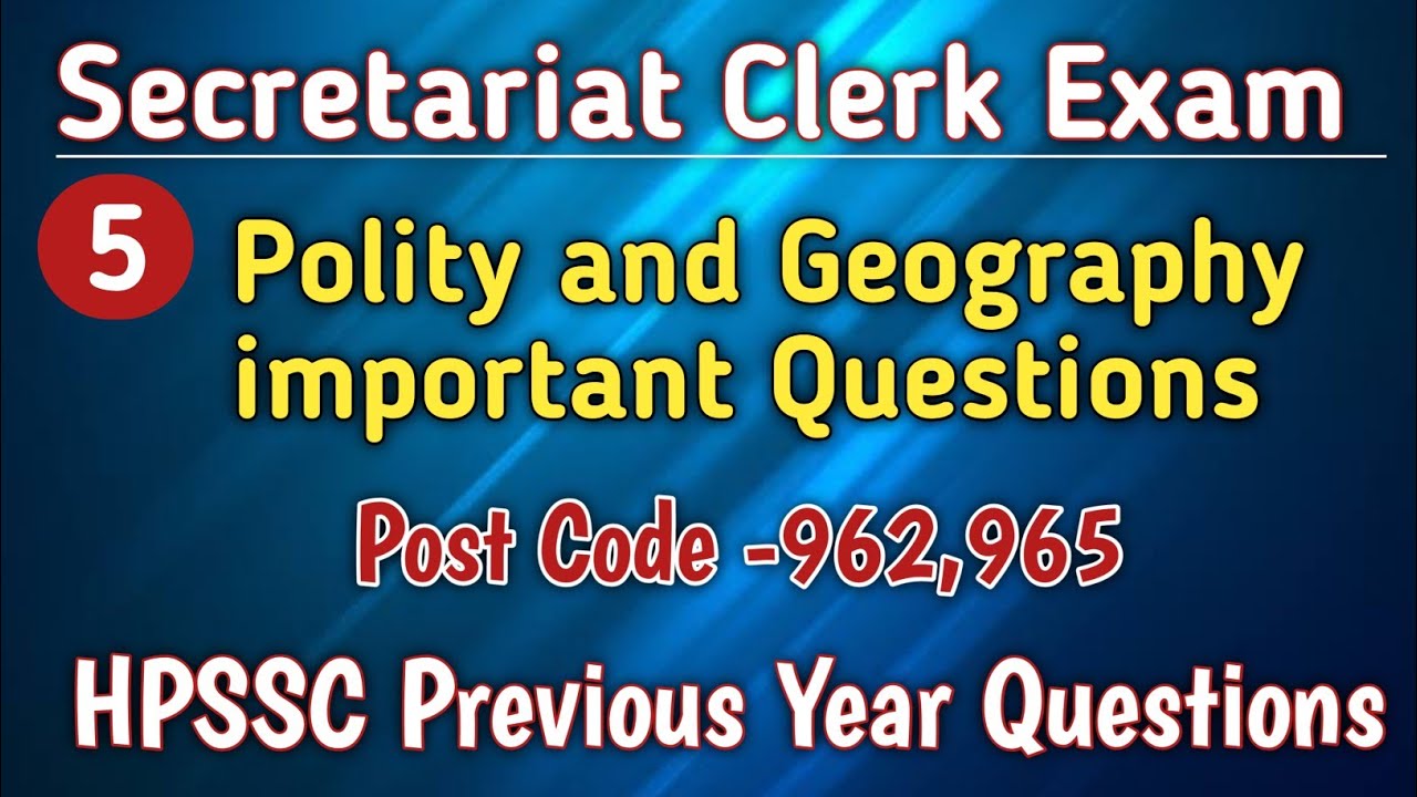 HP Secretariat Clerk Exam Preparation // Secretariat Clerk exam // Post Code 962, Secretariat Clerk