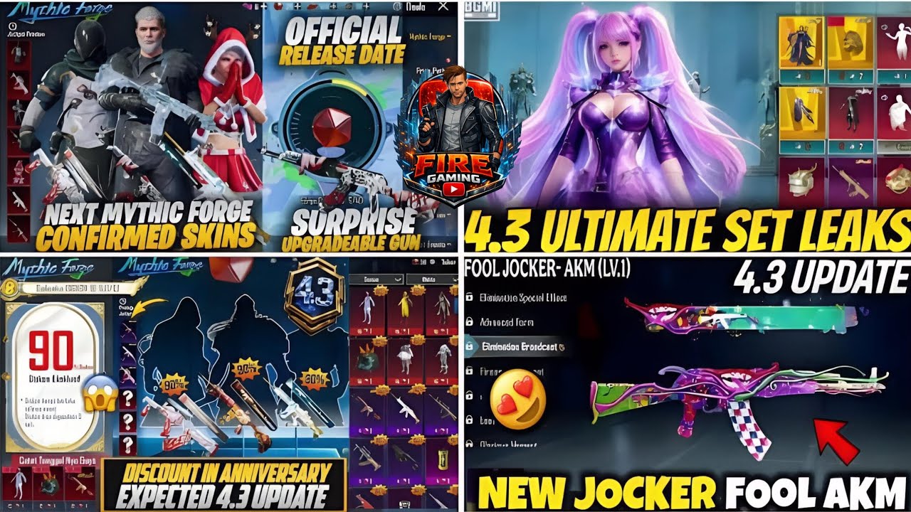 NEXT MYTHIC FORGE BGMI 4.3😍 | UPGRADE GUN LEAKS😱 | NEXT ULTIMATE SET 4.3🔥 | NEW AKM SKIN BGMI?