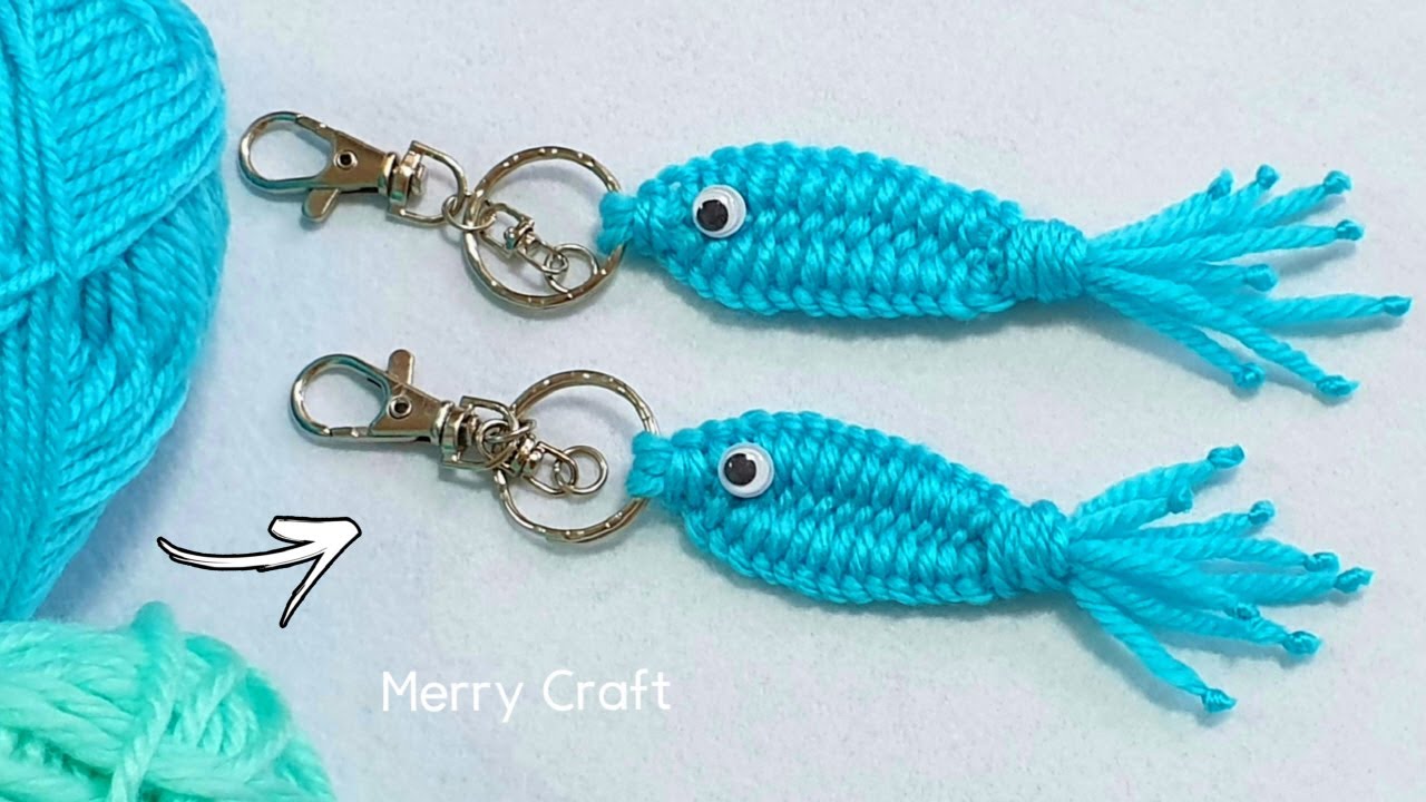 Useful Craft Ideas - Cute Fish Making with Wool - Handmade Craft - DIY Keychain - Best out of Waste