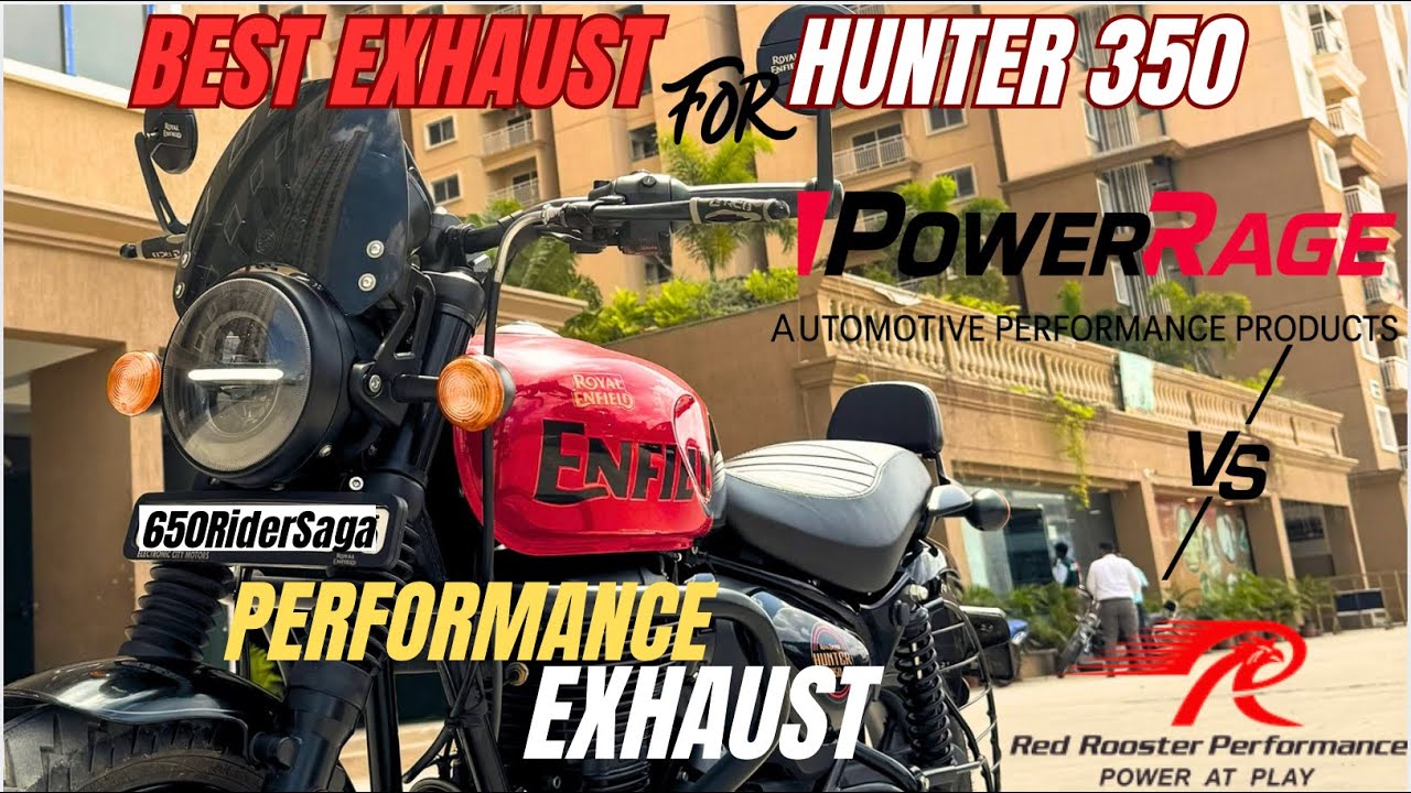 Red Rooster Performance exhaust vs Powerage exhaust for Hunter 350 #hunter350 #rrp #powerage #video 