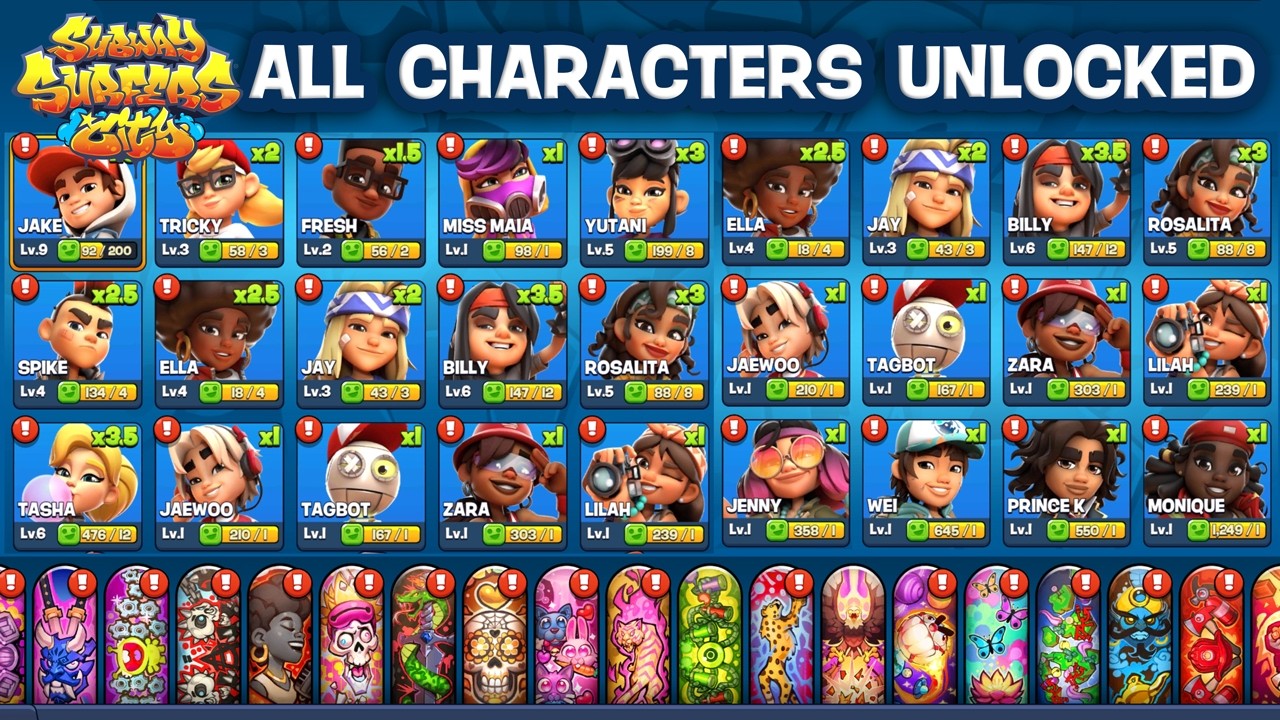 Subway Surfers City All Characters Unlocked and MAX Level 20 v2.0.2