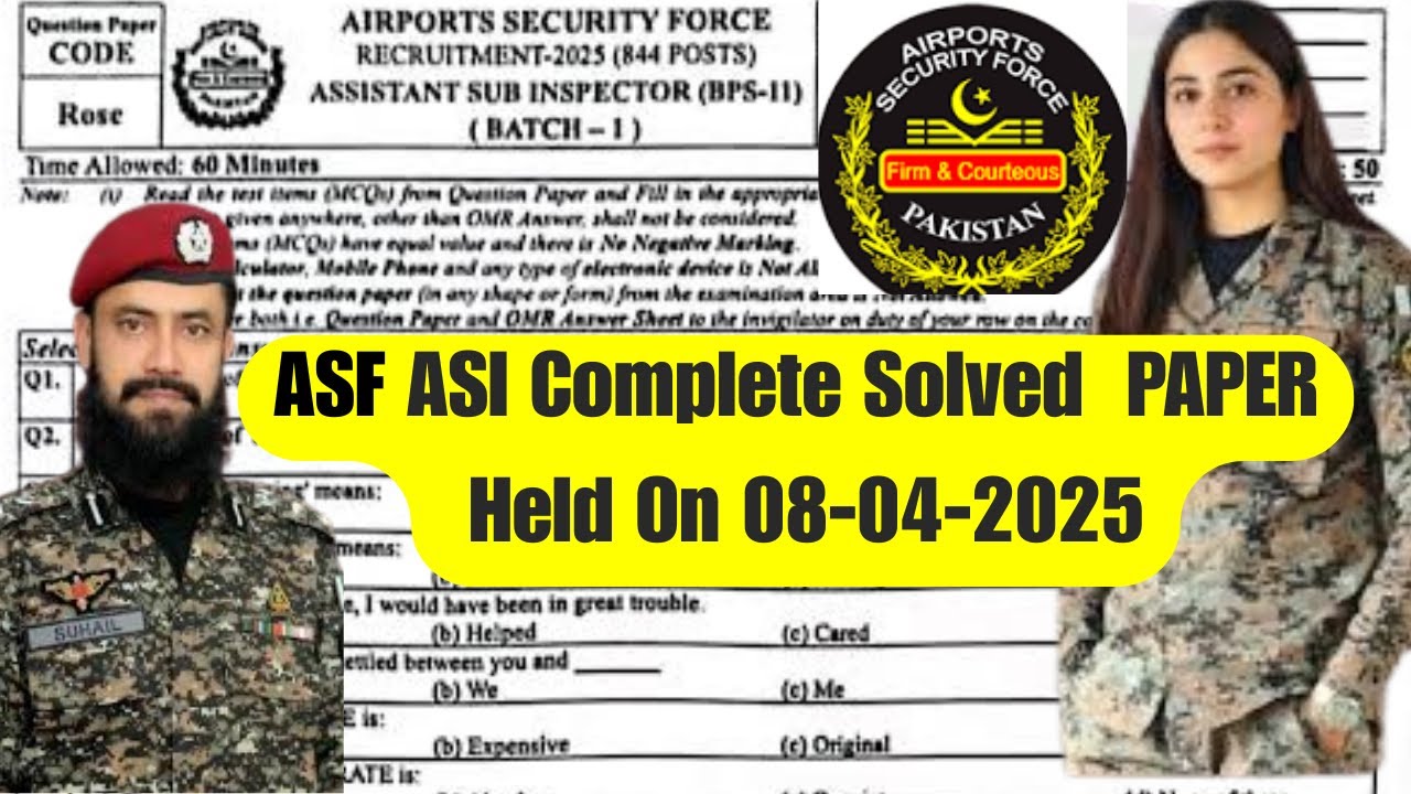 ASI Test Preparation 2025 | Airport Security Force | Complete Paper Pattern + MCQs
