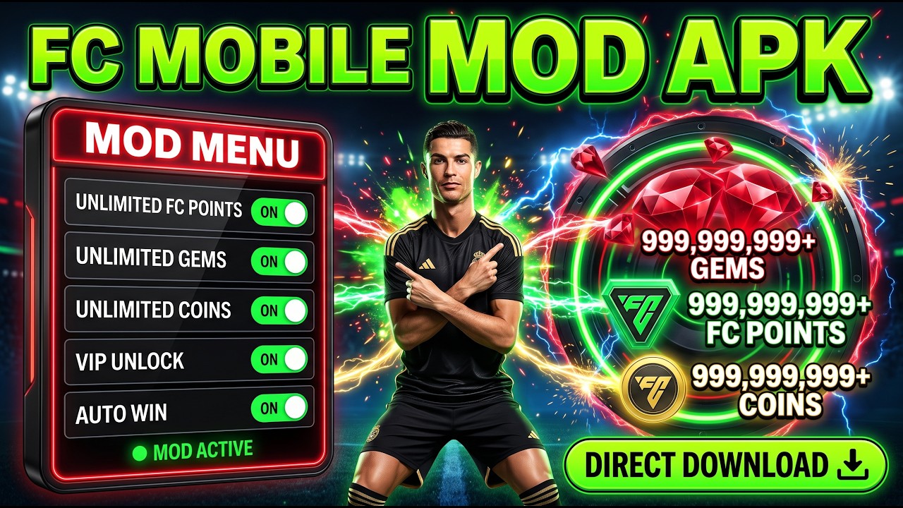 FC Mobile Mod Apk v27.0.04 Gameplay- FC Mobile 2026 MOD MENU APK - Unlimited Money & Points