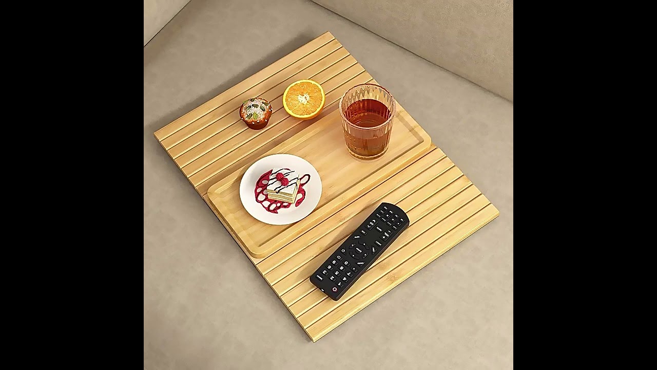 Sofa Arm Tray – Multifunctional Anti-Slip Bamboo Couch Cup Holder
