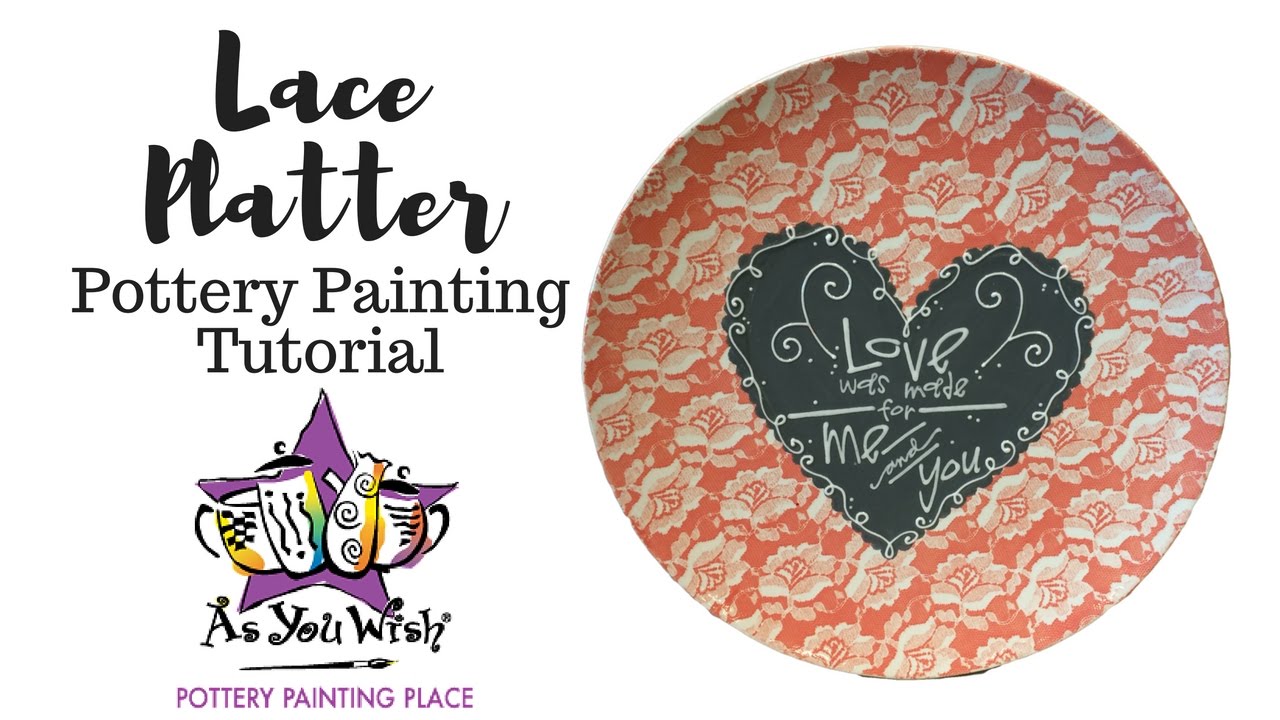 How to Paint With Lace on Pottery Tutorial|As You Wish Pottery
