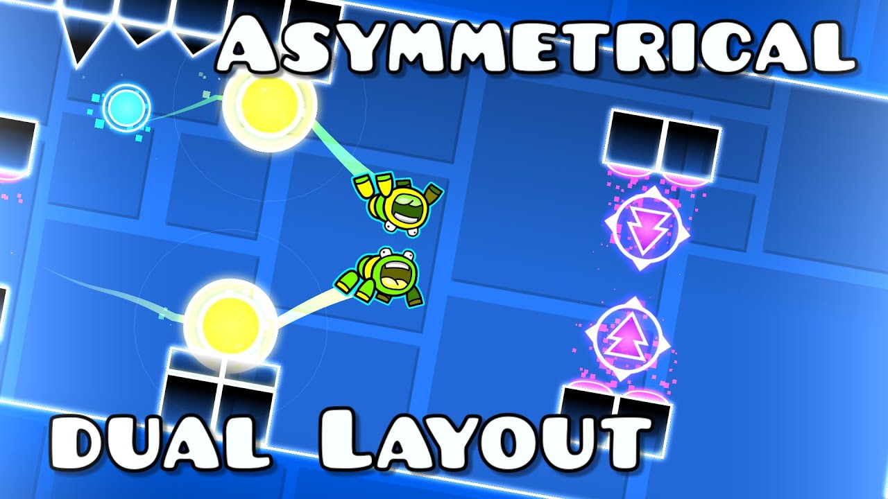 Making an ASYMMETRICAL DUAL for my short geometry dash level.