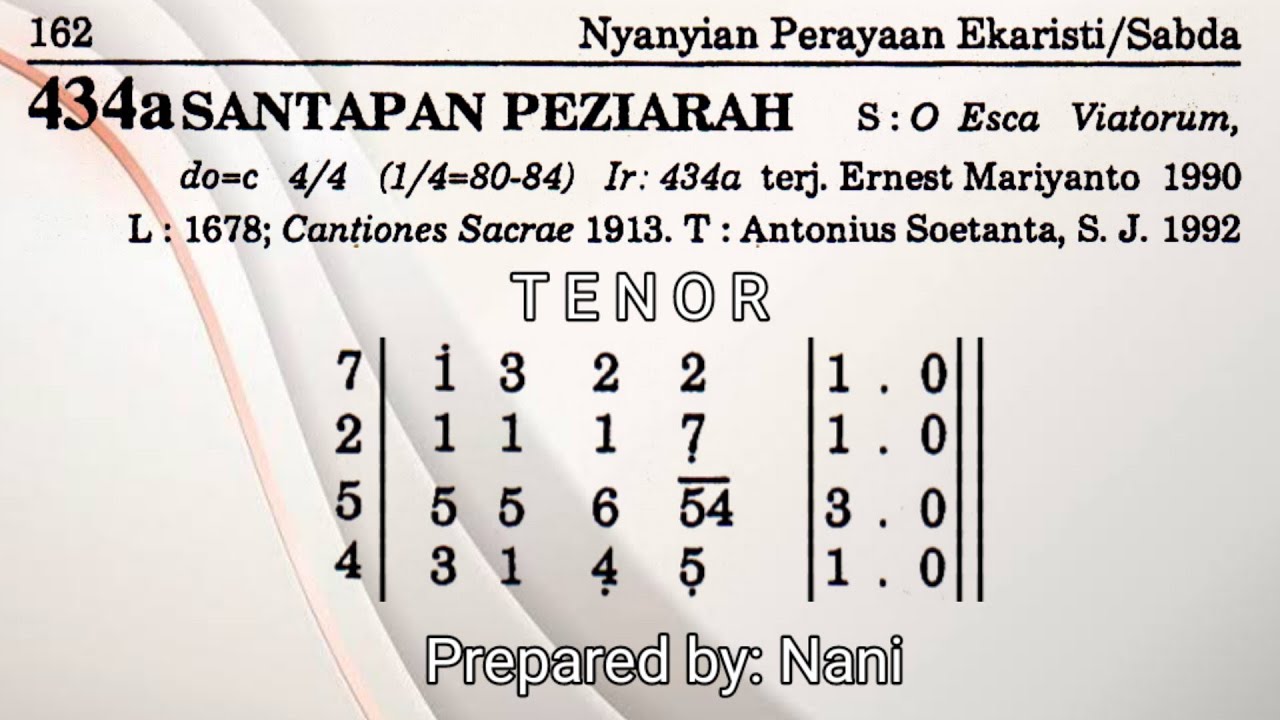 Santapan Peziarah (PS 434 - Piano) TENOR