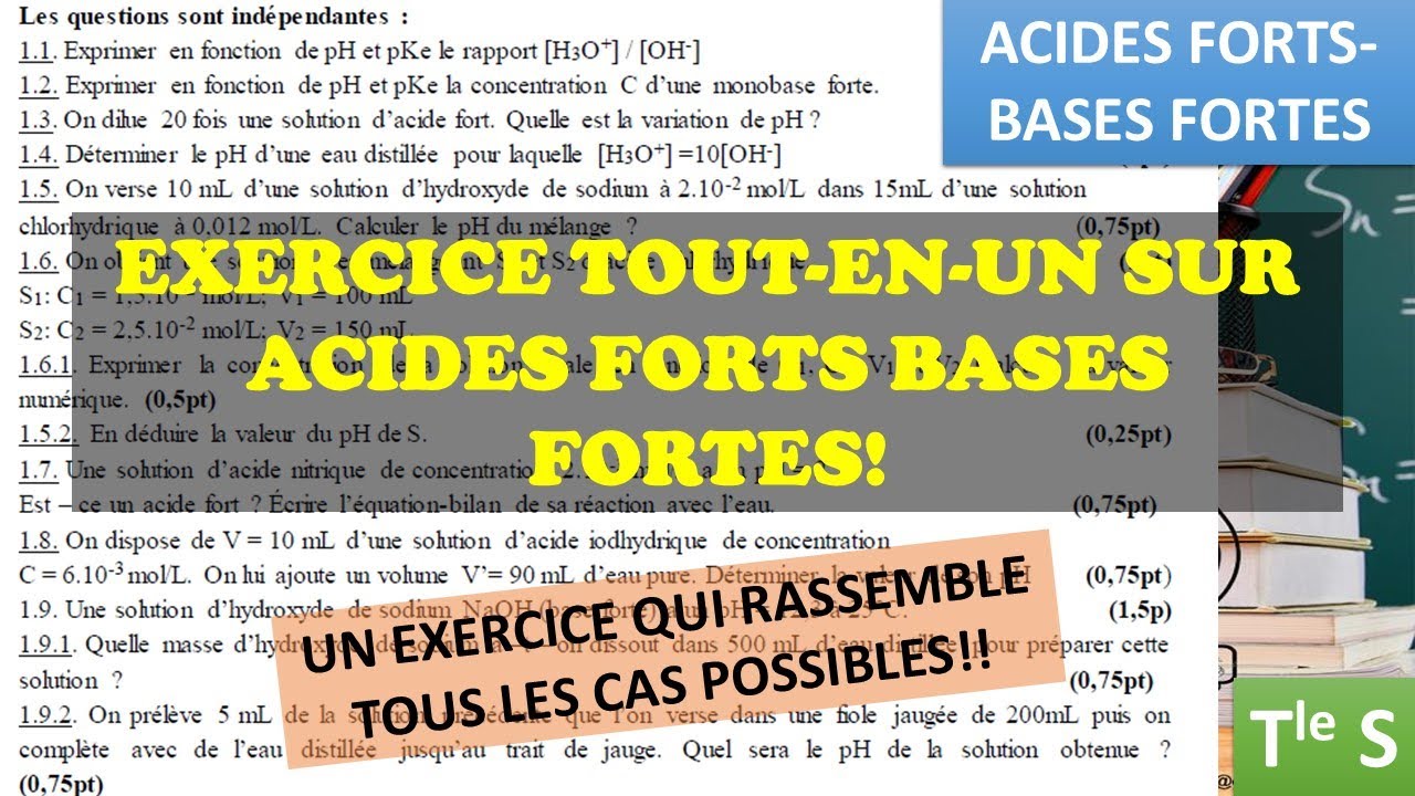 (TleS/PC)📽 EXO DE SYNTHESE ULTRA INTERESSANT💯💥💪  sur ACIDES FORTS-BASES FORTES 🧊🚰🚿