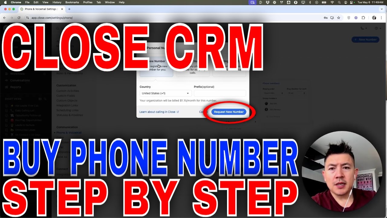 ✅  How To Buy A Phone Number In Close CRM🔴