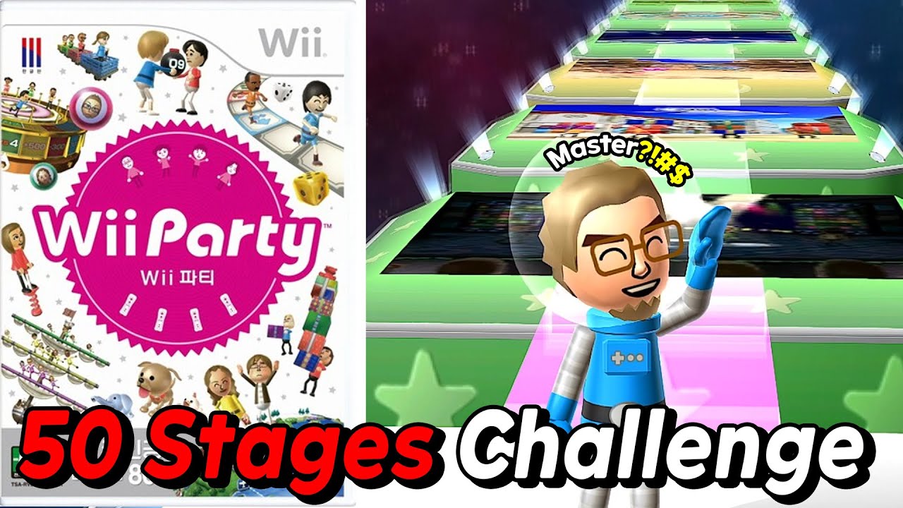 Wii Party Challenge Road (Solo) 50 Stage Challenge ! | AlexGamingTV