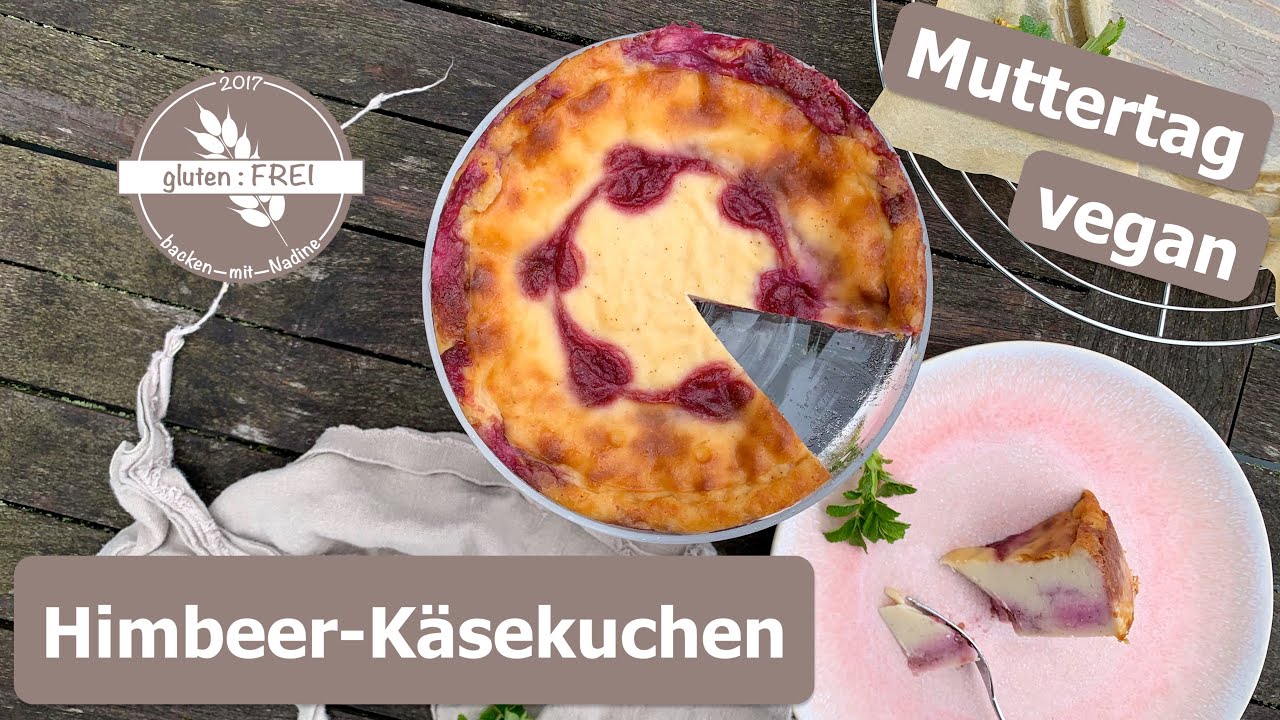 Muttertagskuchen / Himbeer-Herz-Käsekuchen / veganer Himbeerkäsekuchen /glutenfrei backen mit Nadine