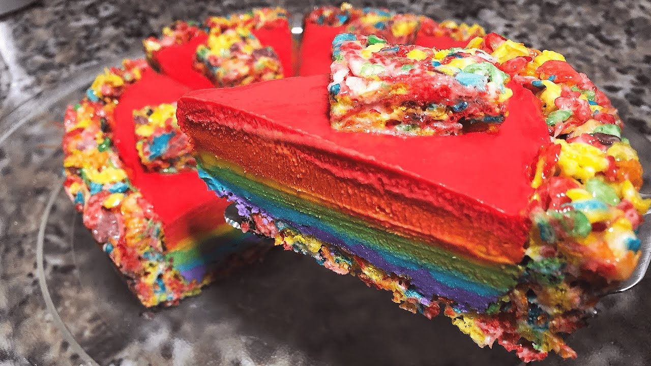How to Make a Fruity Pebble No-Bake Cheesecake with Rainbow Layers!