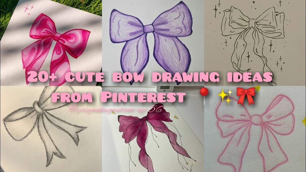 20+ Cute & Trendy Bow Drawings 🎀 Pinterest Inspired Art Collection ✨