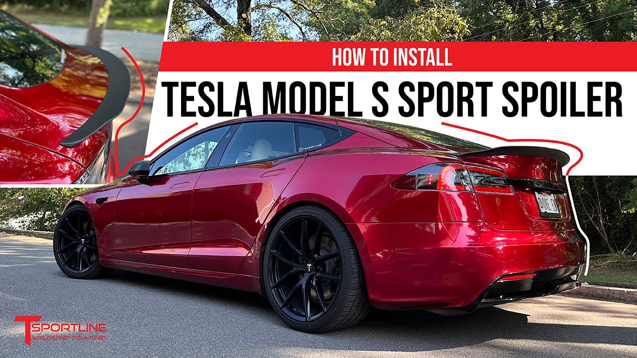 Модернизированный спойлер Aero Sport из углеродного волокна для Tesla Model S — простая установка...