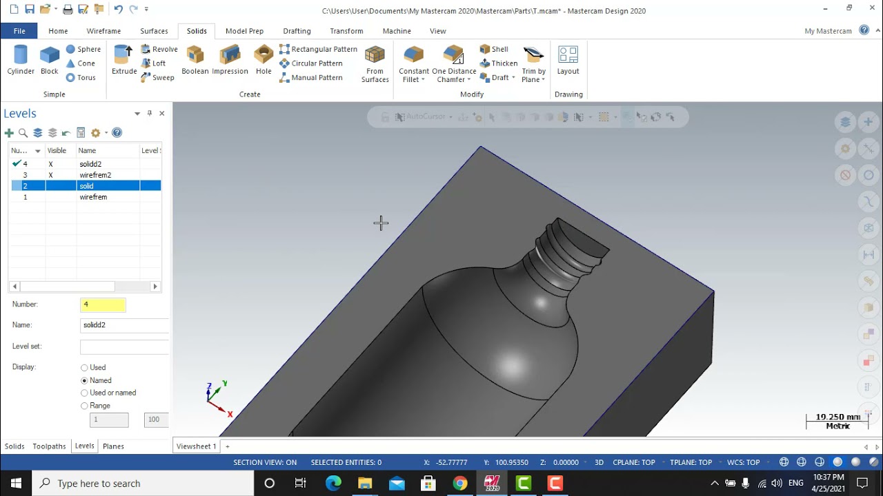 Mold Bottle Mastercam