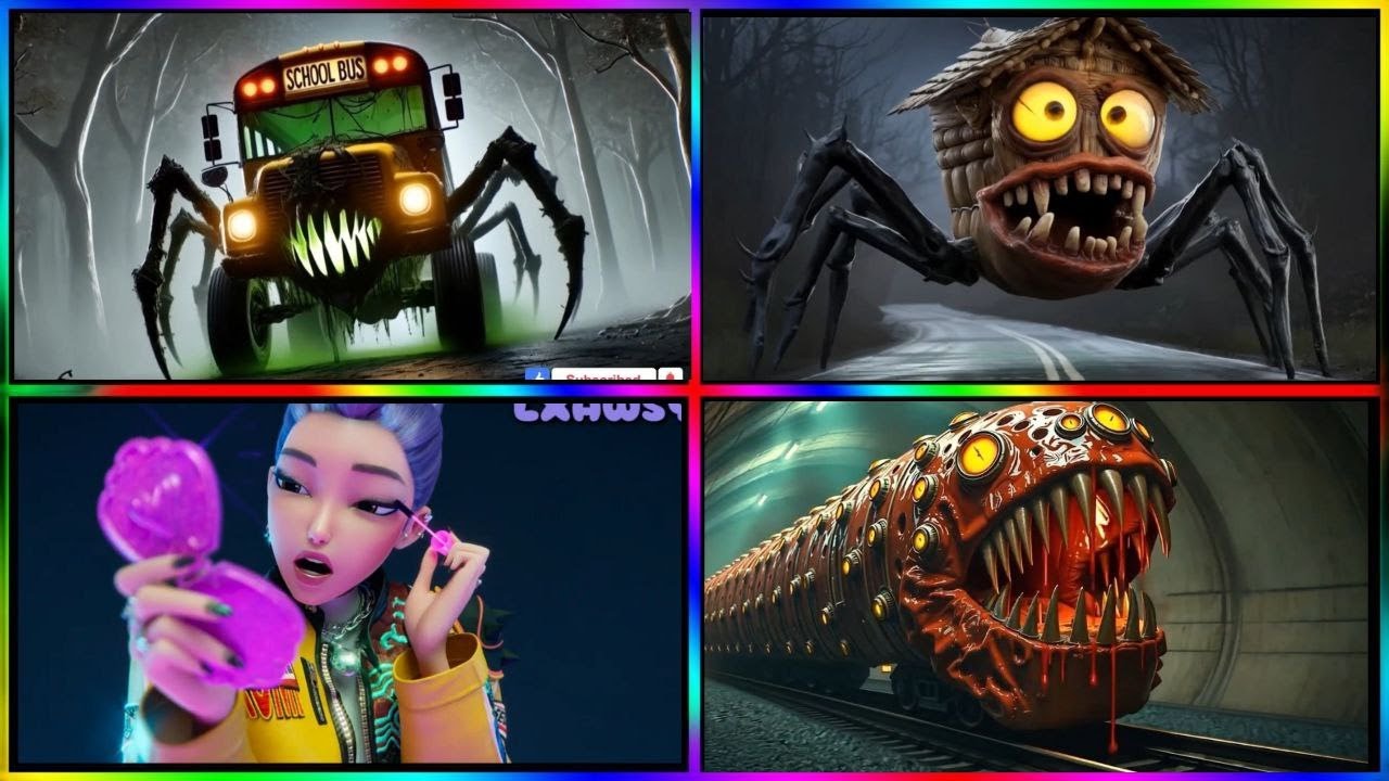 🚀🚀Kpop Demon 🆚School bus Monster 🆚🚌House Heart 🆚Thomas Train EATER 🎶🎶Tiles Hop