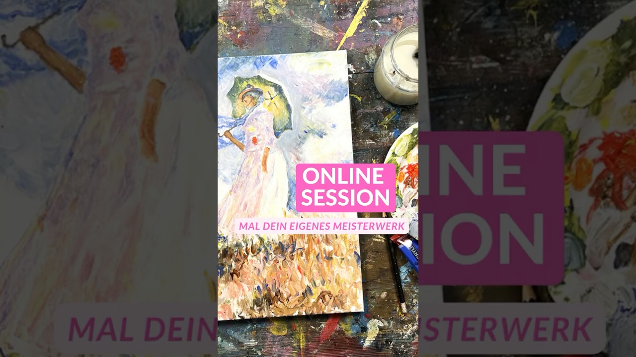 Male Monets &bdquo;Frau mit Sonnenschirm&ldquo; #malen #maltutorial #onlinesession