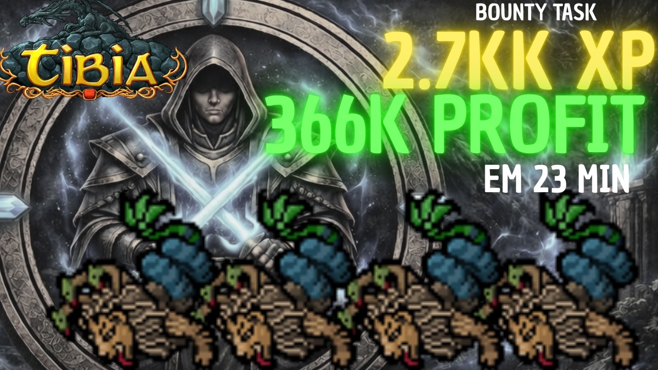 BOUNTY TASK - 319 LION HYDDRA - 2.7KK EXP / 366K+ PROFIT - 23 MIN - 570+ MONK SOLO
