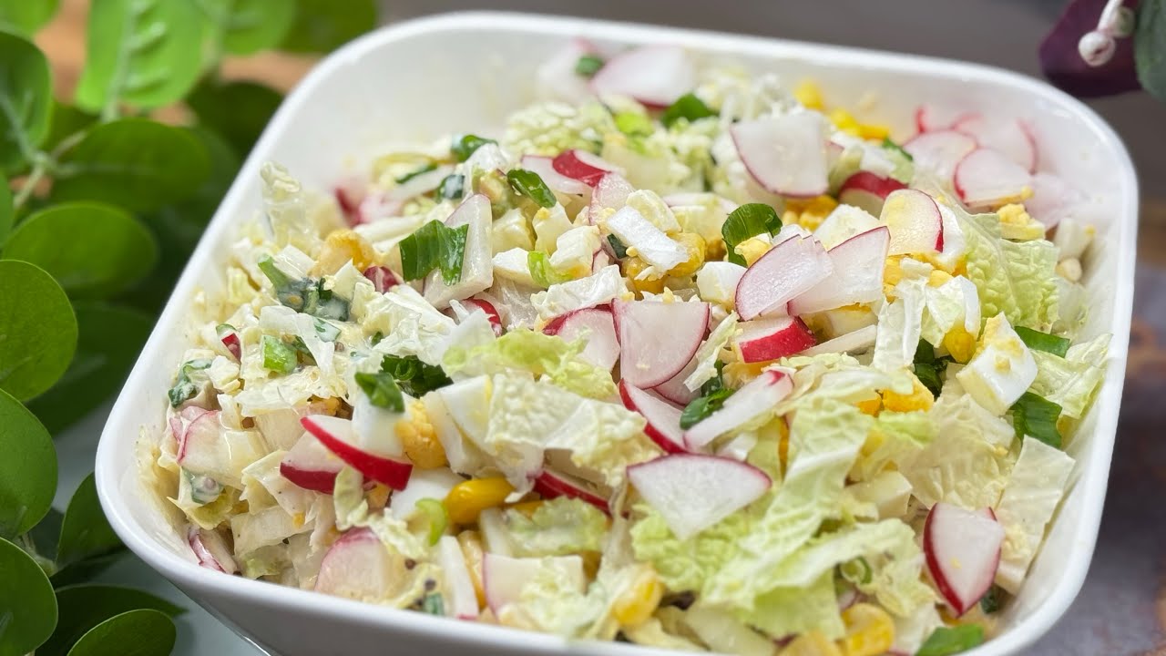 Wiosenna Chrupiąca sałatka z jajkiem i rzodkiewką🥬🥗