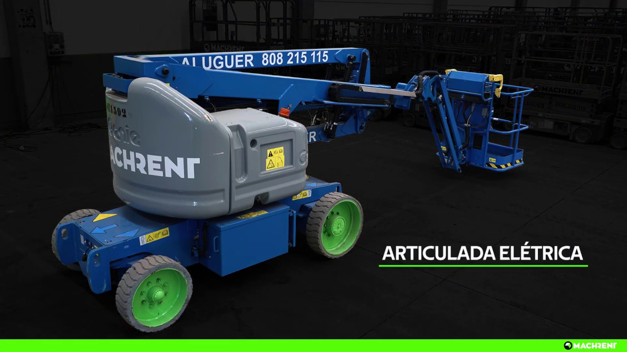 Academia MACHRENT apresenta como manobrar uma plataforma articulada elétrica de 15 metros