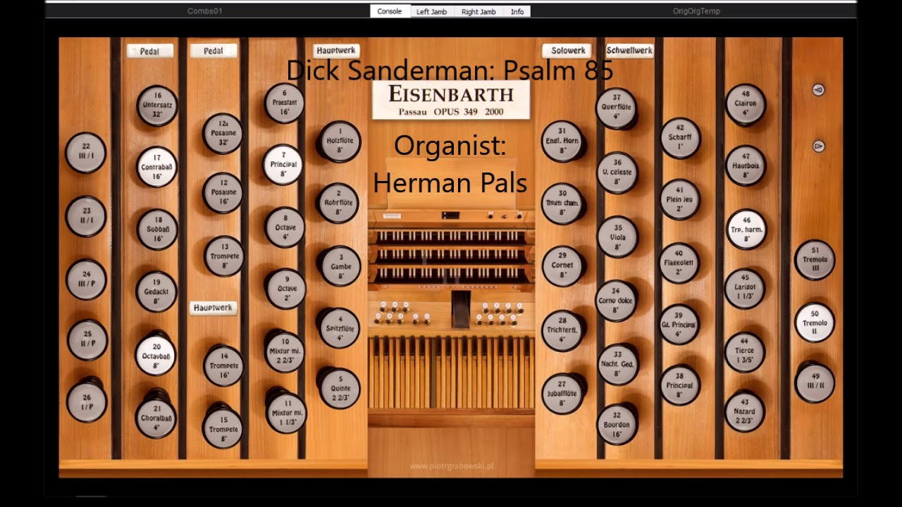 Dick Sanderman Psalm 85 from VOGG1996 (Hauptwerk Friesach)