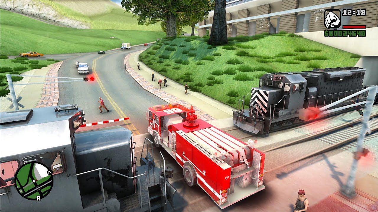 GTA SA Realistic Vehicle Deformation - Crazy Trains Crashes Ep.100