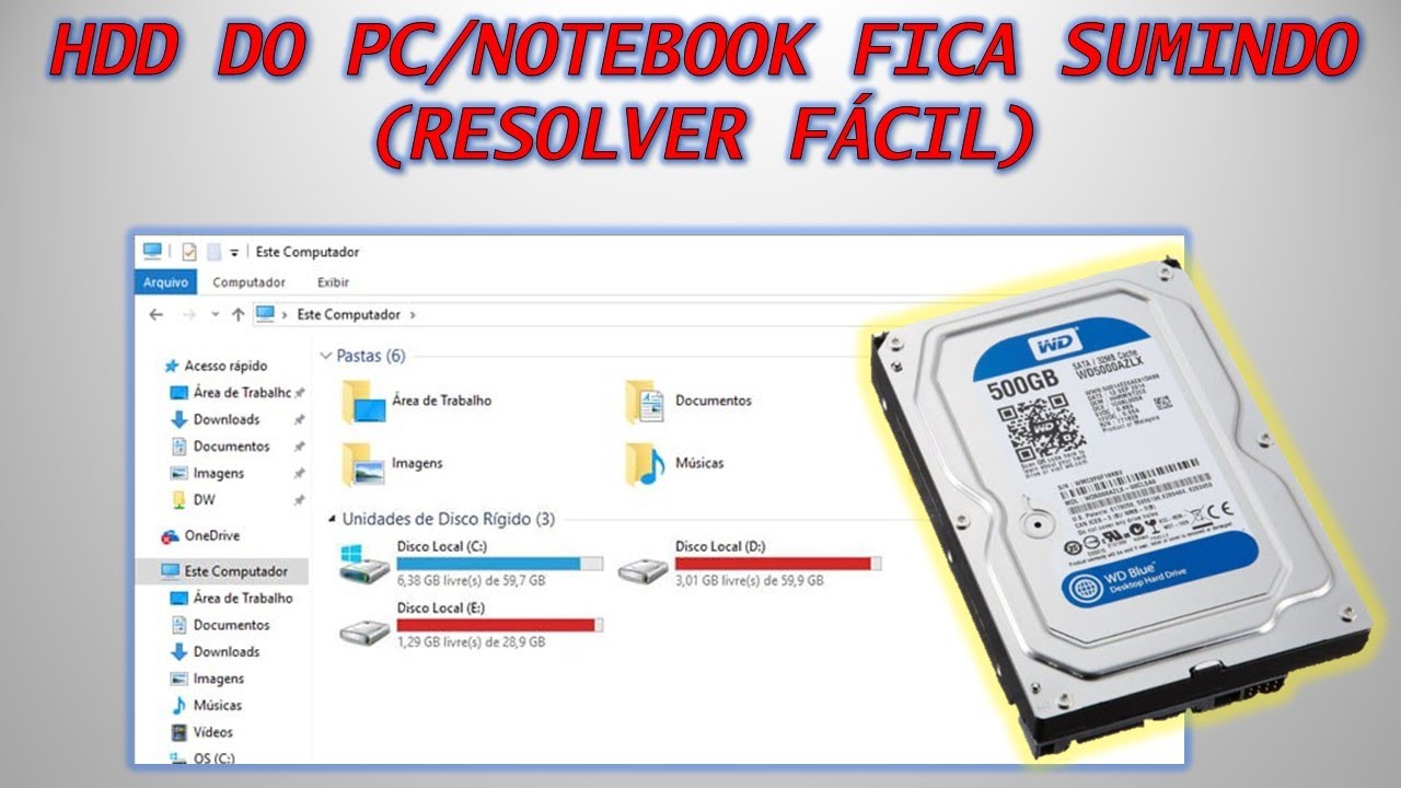 HDD DO PC/NOTEBOOK FICA SUMINDO (RESOLVER FÁCIL)