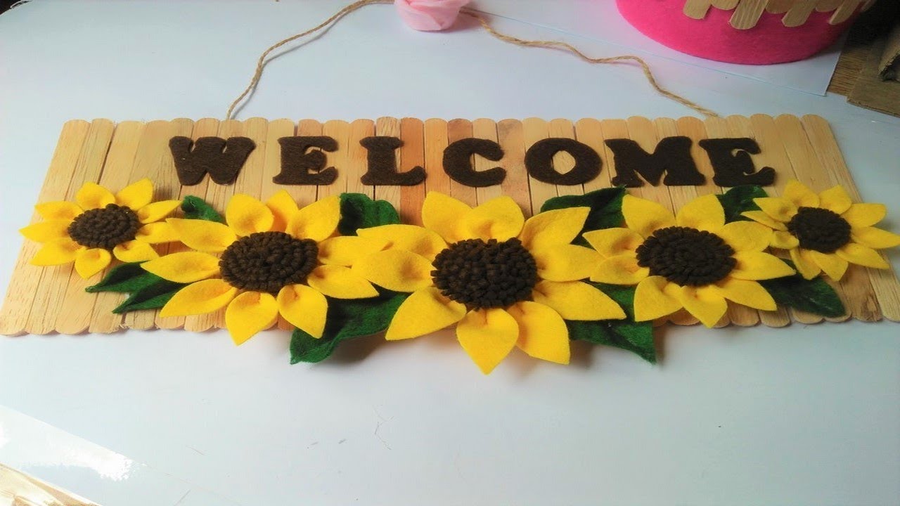 Peluang Usaha dari Kain Flanel dan Stik Es Krim | Sunflower Wall Decorations