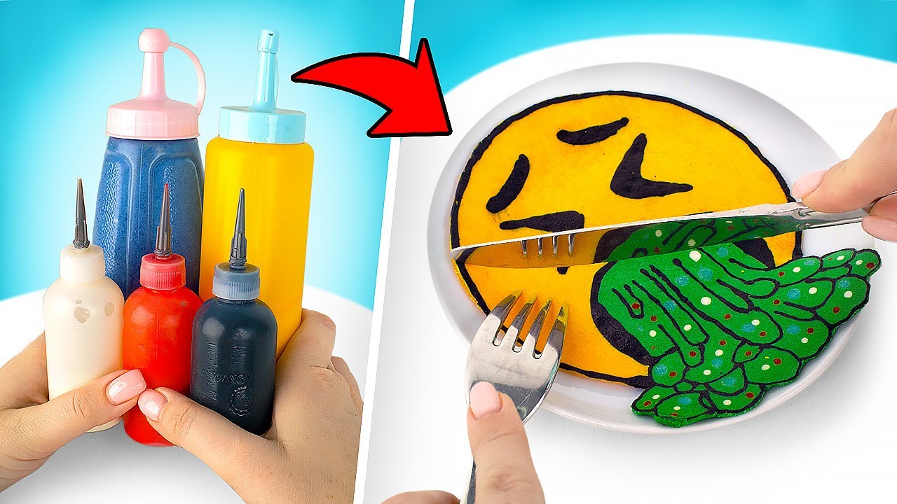 ÉMOTICÔNES COMESTIBLES || Recette de Pancakes Facile Pour le Petit-déjeuner