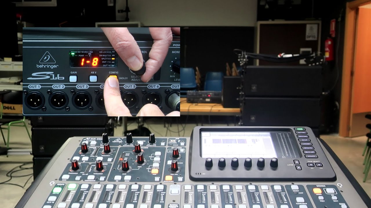 STAGEBOX BEHRINGER S16 COMO SPLITTER DE DOS CONSOLAS DIGITALES X32 y YAMAHA 01V96 - AES50 y ADAT
