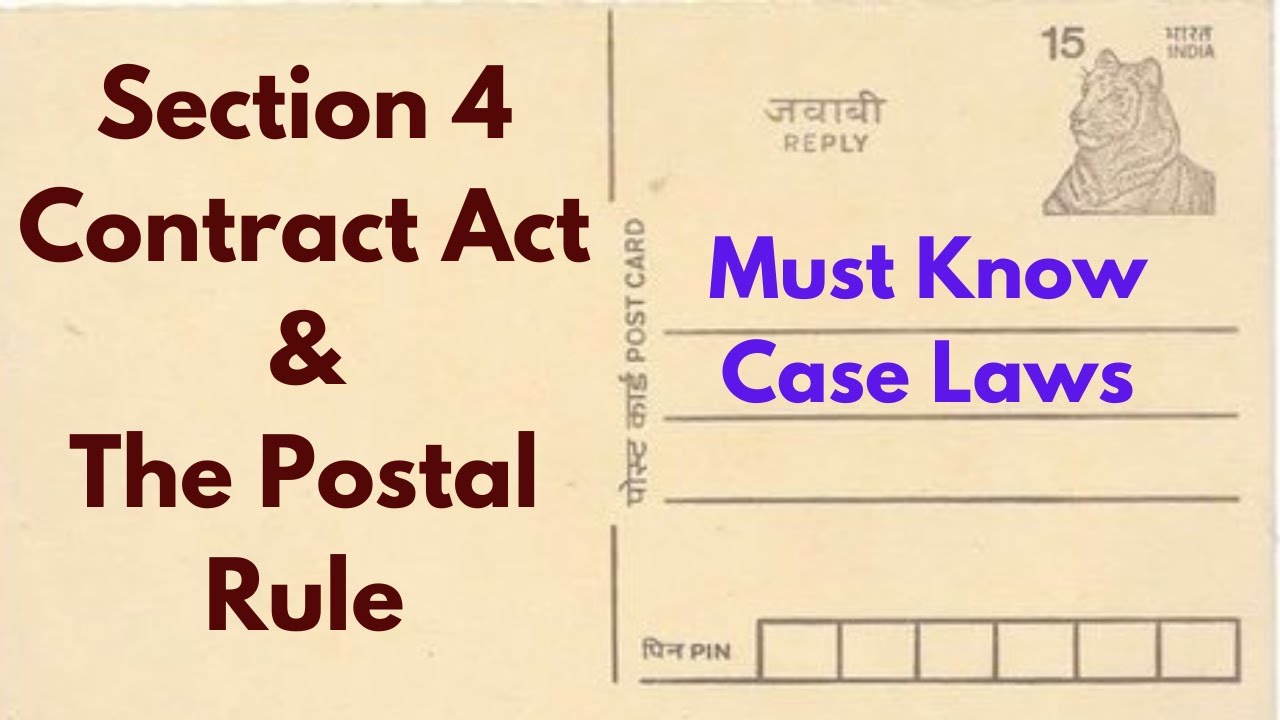 |Understanding Section 4 of the Indian Contract Act: The Postal Rule & Key Case Laws Explained| Law|