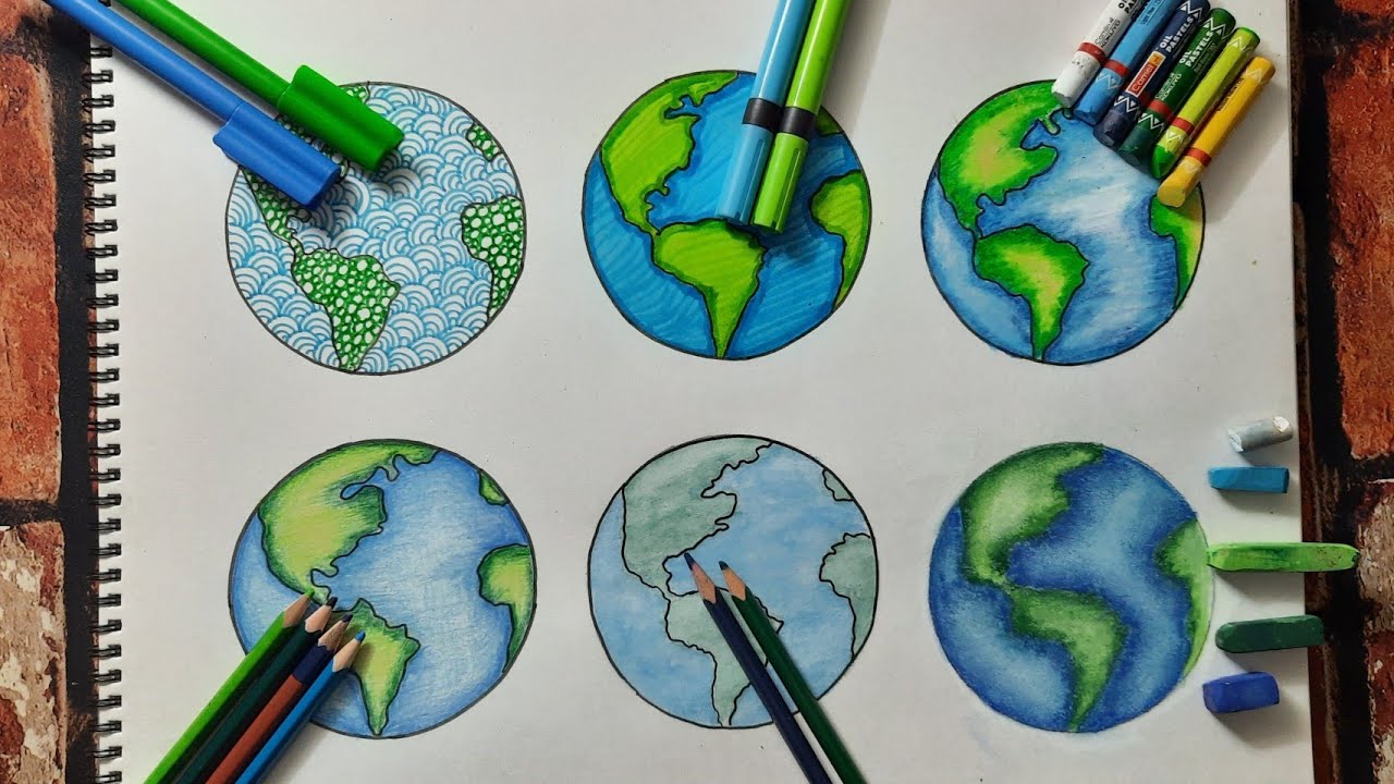 6 easy ways to draw earth