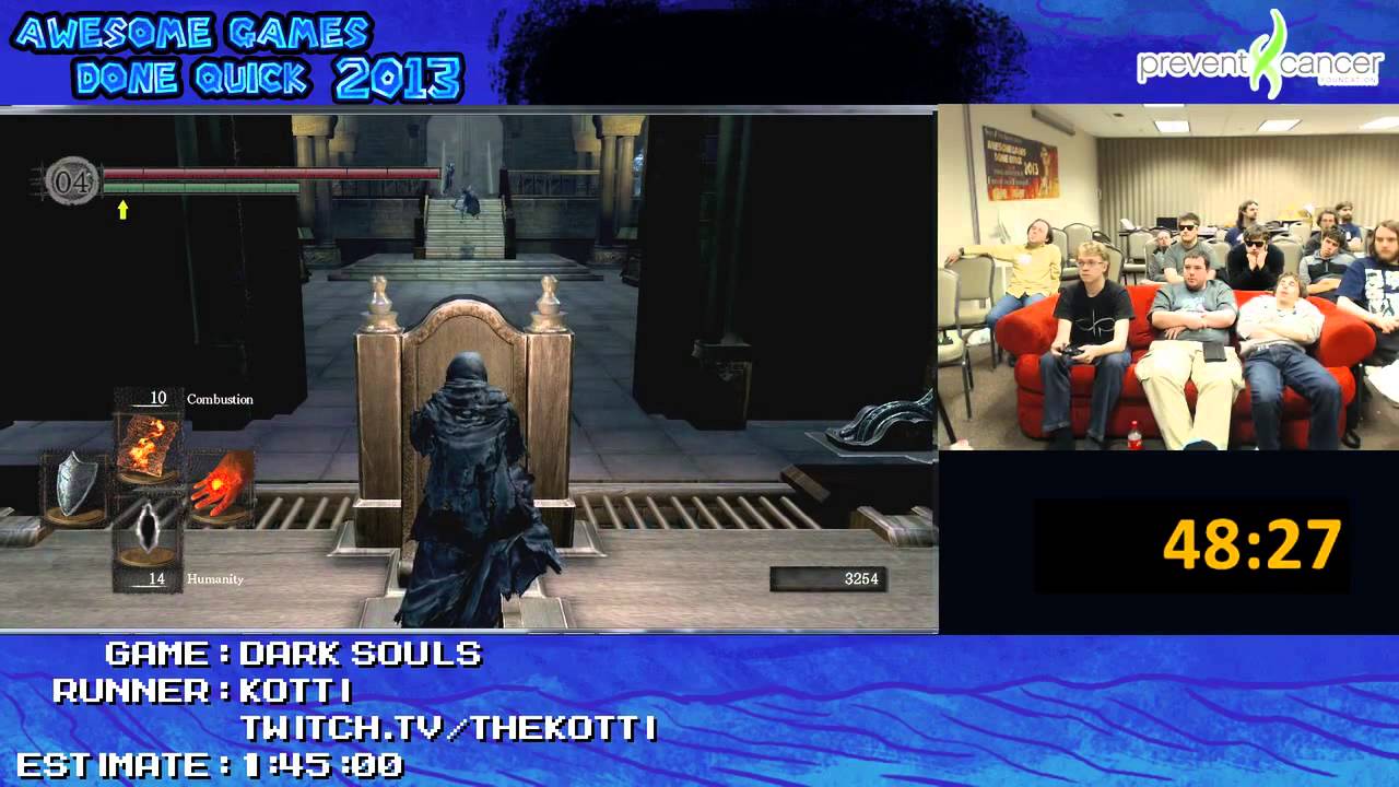 Dark Souls - SPEED RUN in 1:27:15 by Kotti (Awesome Games Done Quick 2013) PC