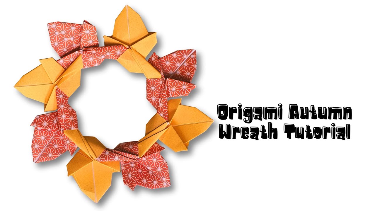 Easy Autumn Thanksgiving decoration craft Easy Origami Wreath Tutorial for kids & beginners