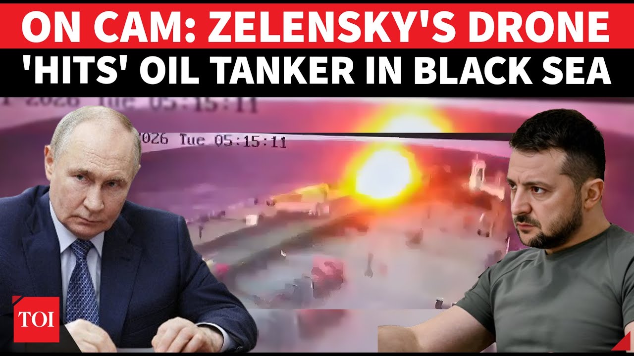 CHILLING Video Of Black Sea Oil War; Putin Blames Ukraine For Drone Attack On Matilda Tanker | Watch