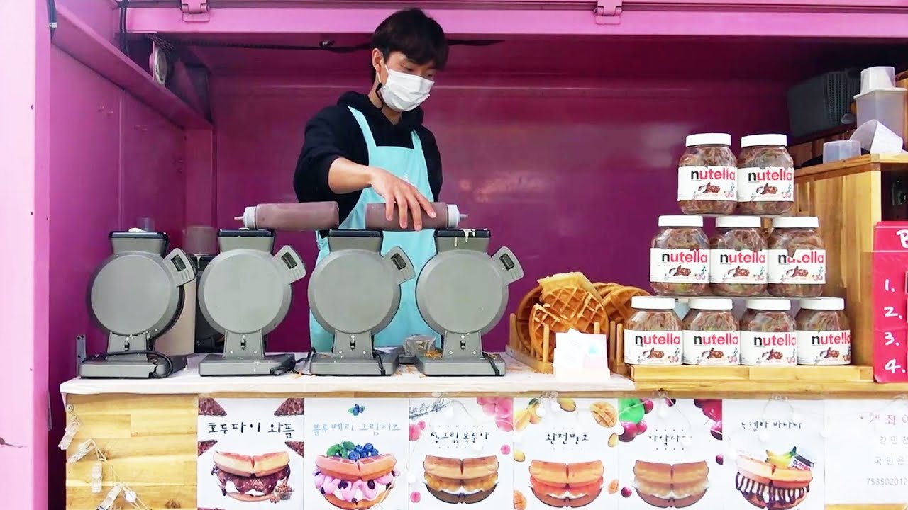 [ Food Truck ] Korean Famous Waffle Food Truck / korean street food