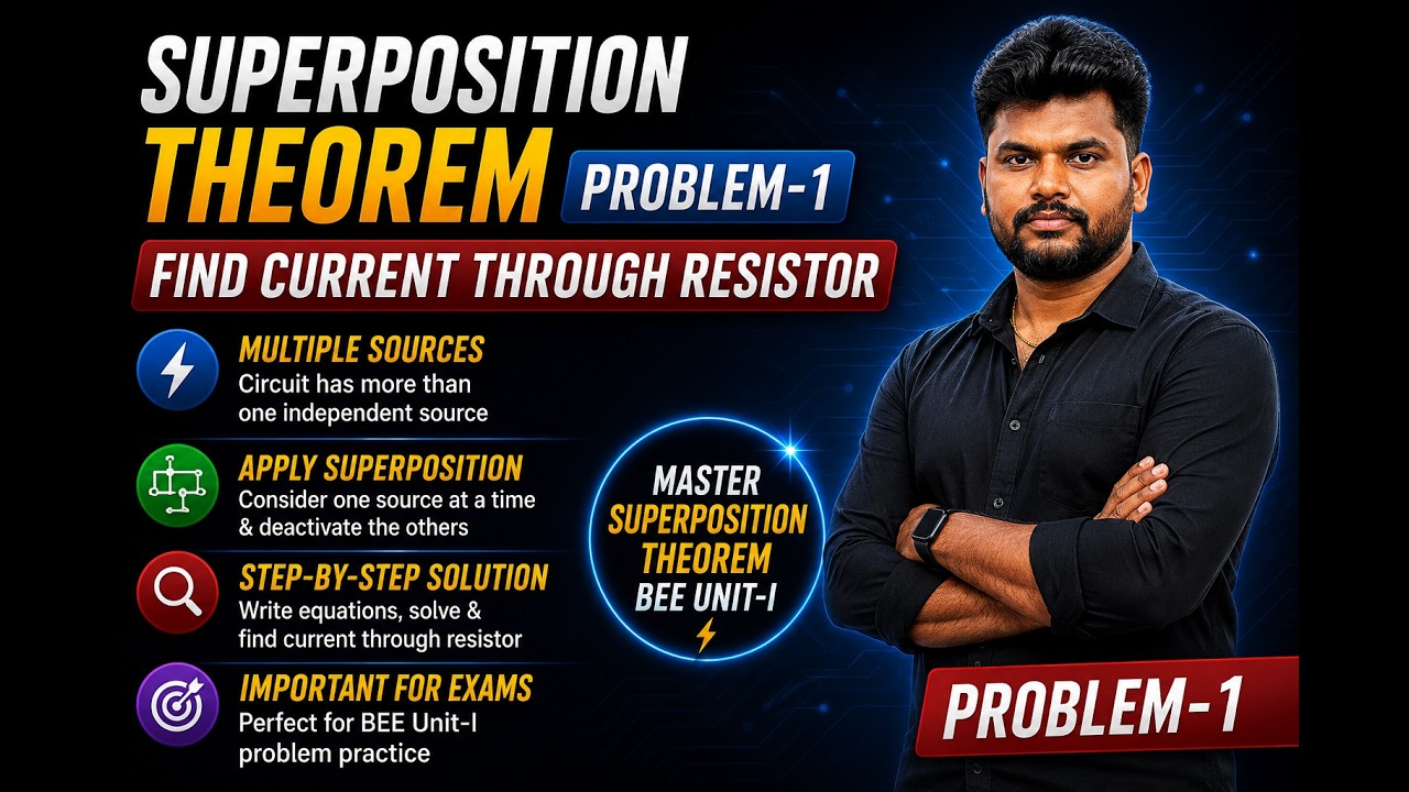 BEE Unit-I |Superposition theorem problem I | Superposition theorem | Problem's