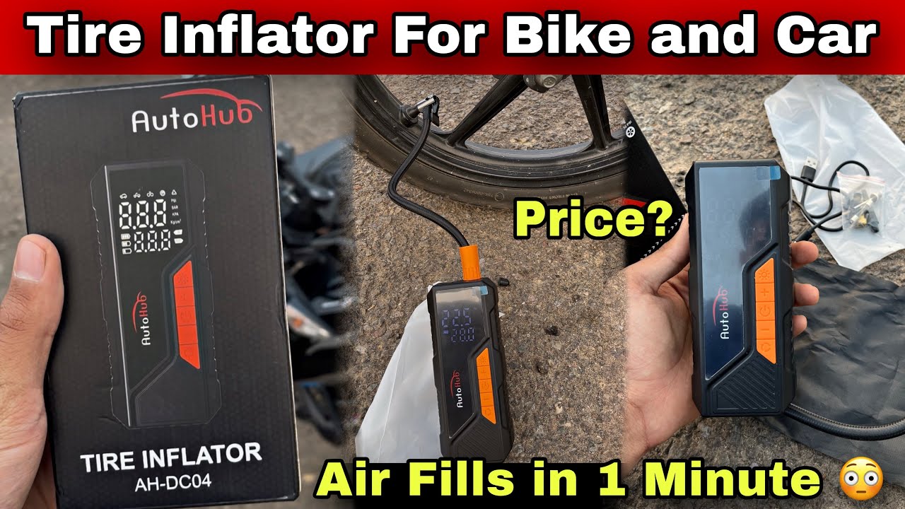 Best Portable Tyre Inflator for Bike & Car | AutoHub Tire Inflator Full Test & Review 