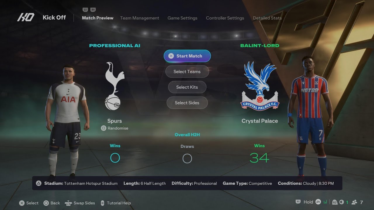 EA SPORTS FC 26 Spurs-Crystal Palace Premier League full match 25/26 PS5