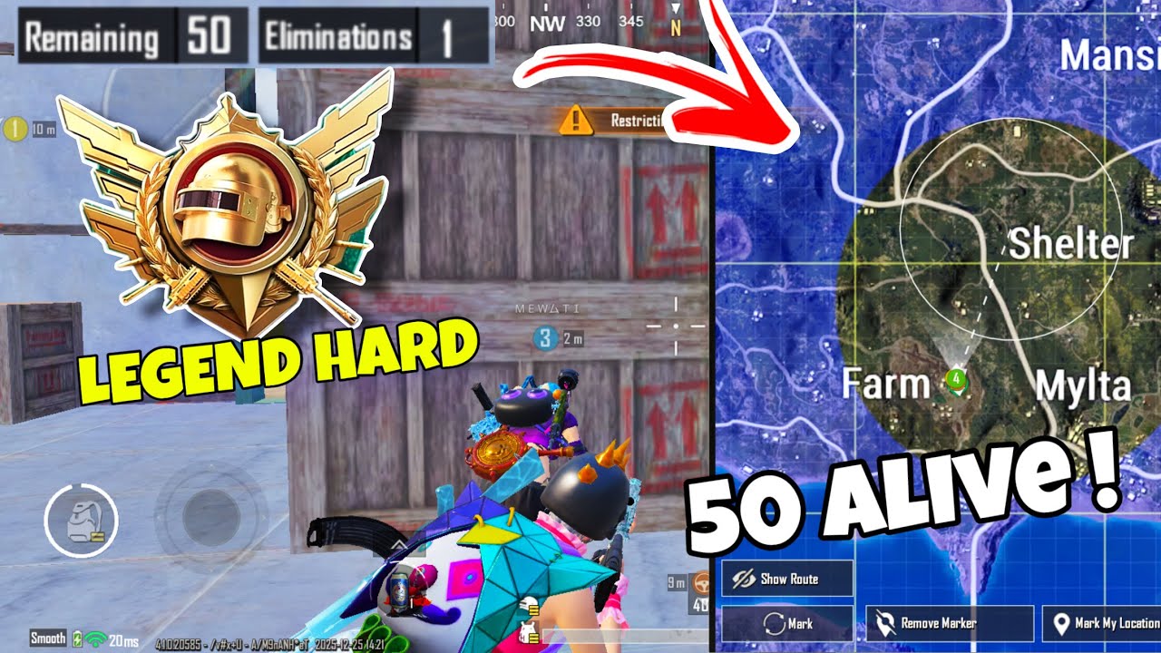 Warning😱 Id Getting ban For Teaming | Hard Lobby Ultimate Royale Legend Rank Push